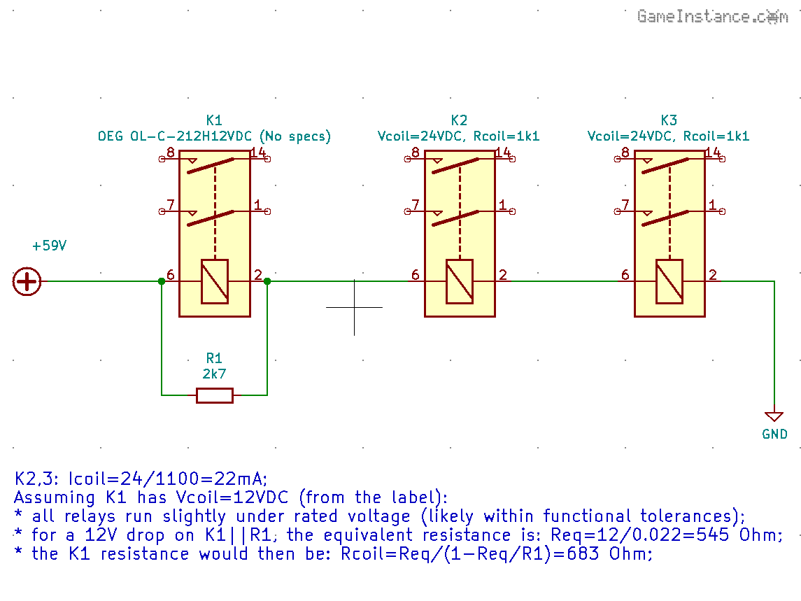 Technics SU-VX920 - headphones output relay, RL503 - determining the impedance of the relay coil