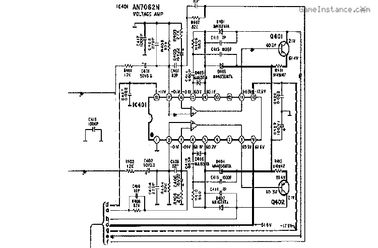 Technics SU-VX920 - schematic of voltage amplification circuit on the operation board