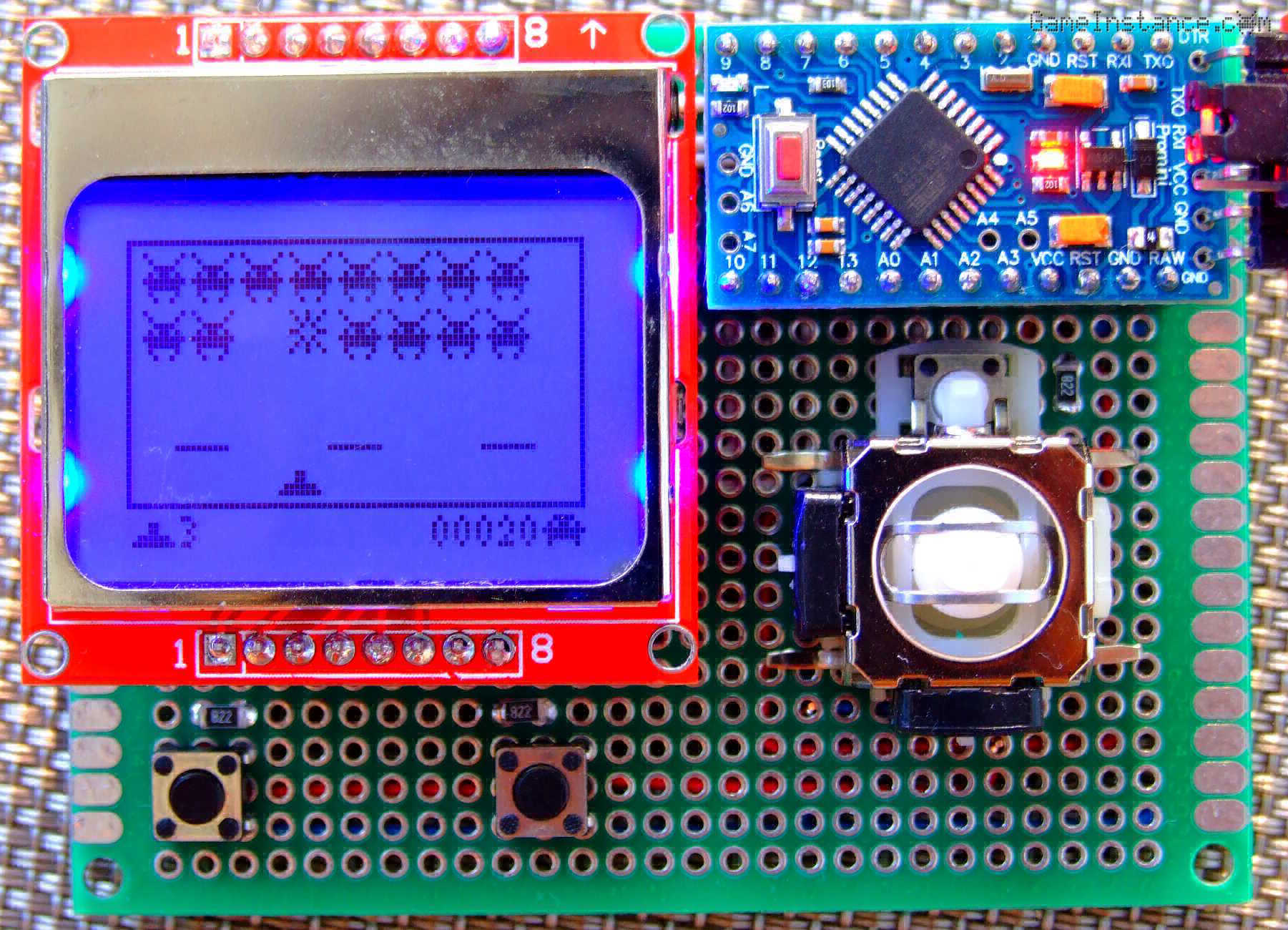 Space Invaders game - on the first revision of the Arduino Game Console