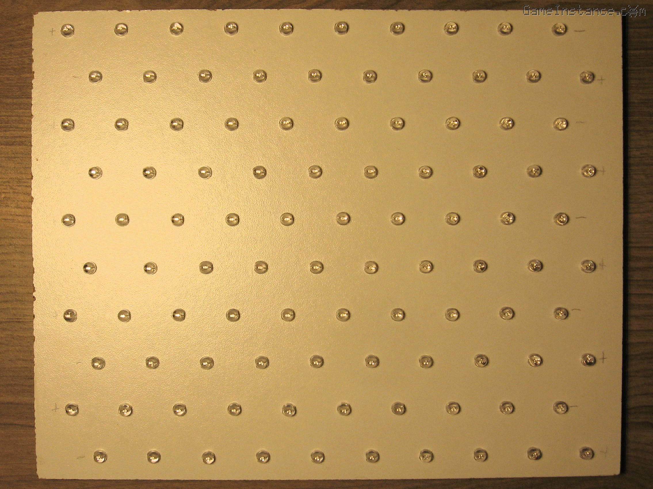 UV-Box - 100 UV LEDs placed in a triangular pattern on one of the exposure boards.