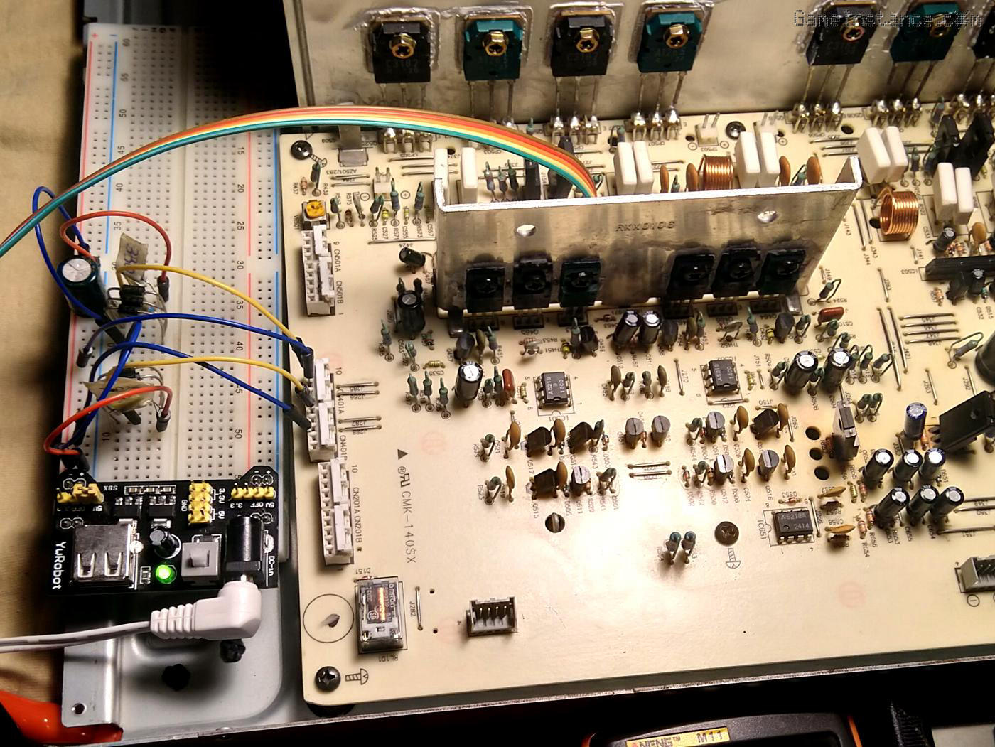 Technics SU-VX920 - black-box testing the main PCB with 2.1V offset on input