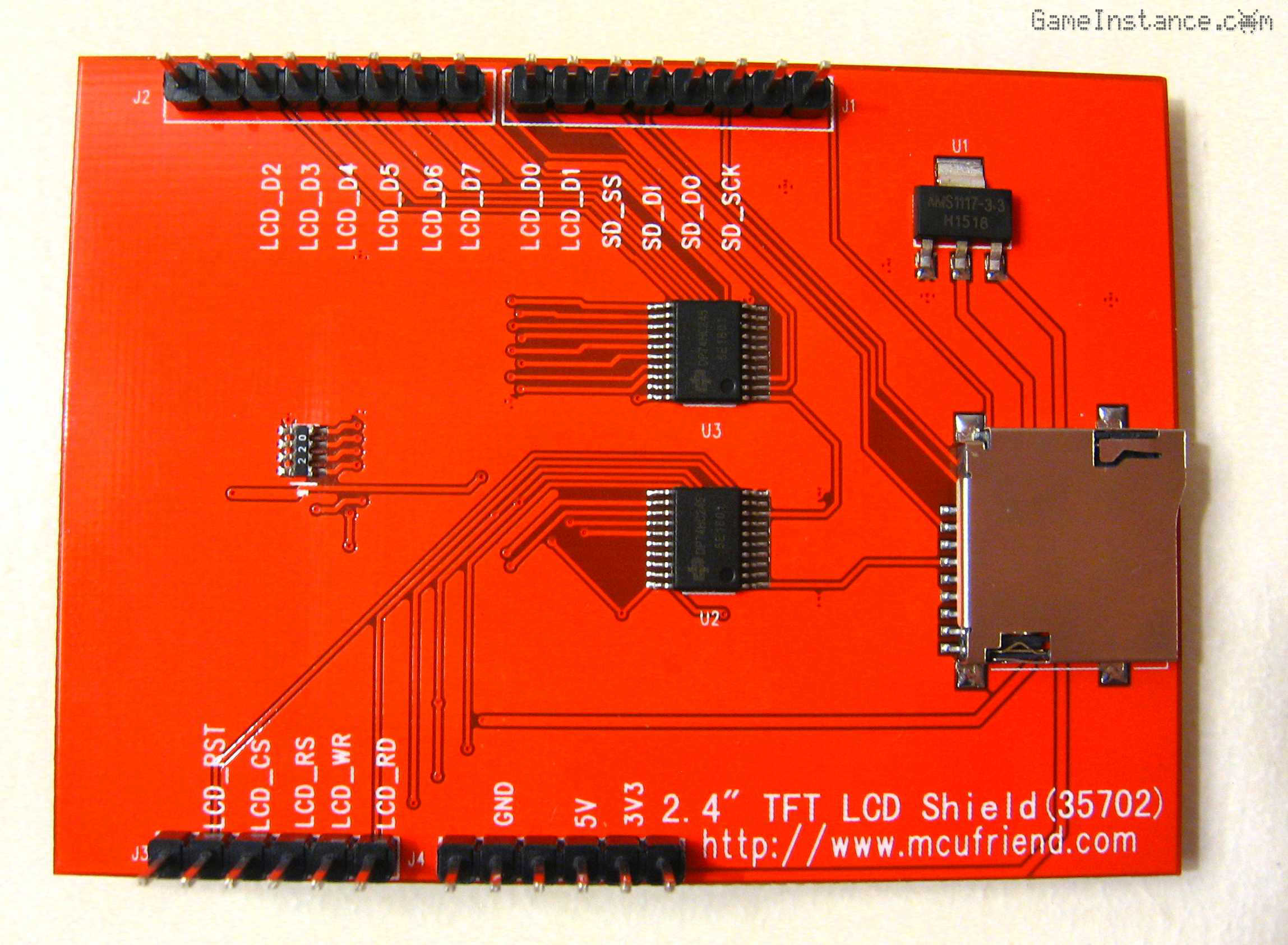 2.4 inch TFT Display Arduino shield - back side