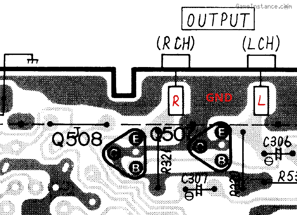 ST-S505 AF output; RCA connector pins de-soldered and connected to output relay