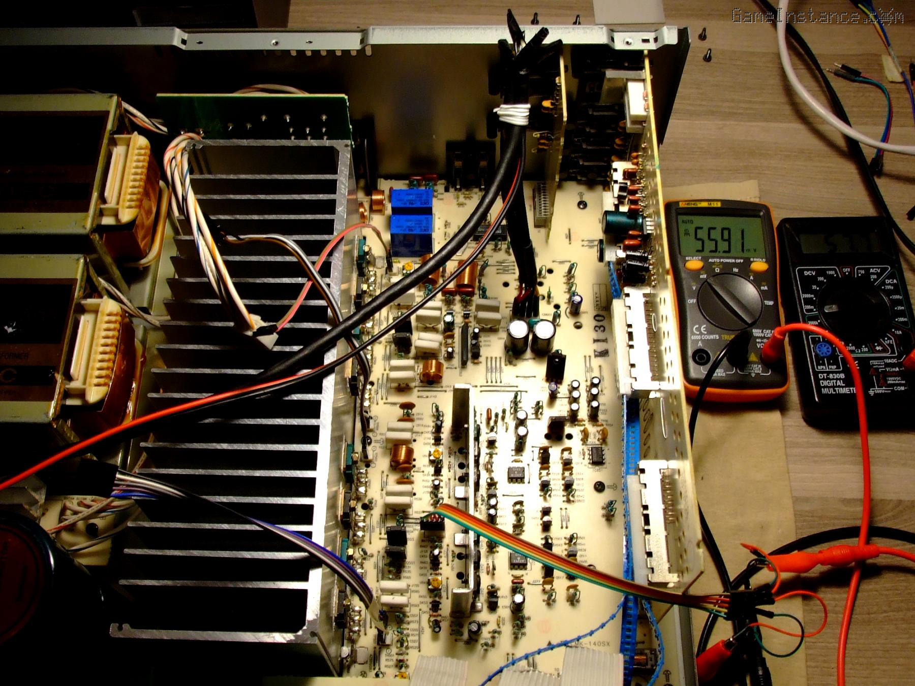 Technics SU-VX920 - controlled power supply setup and Dupont connectors on Test Points